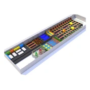 Téglalap alakú beltéri trambulin park